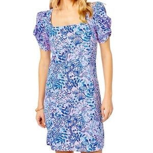 NWT Lilly Pulitzer Hadyn Short Sleeved Dress in High Tides Good Vibes